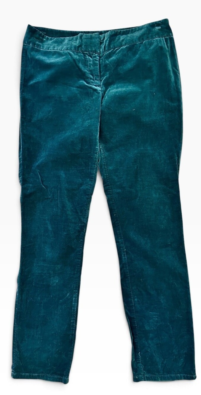 LOFT Marisa Green Velvet Pants Size 8
